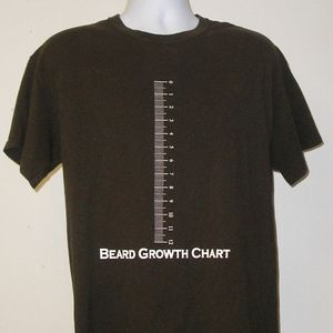 MENS TEE, SIZE LARGE, "BEARD GROWTH CHART", USED